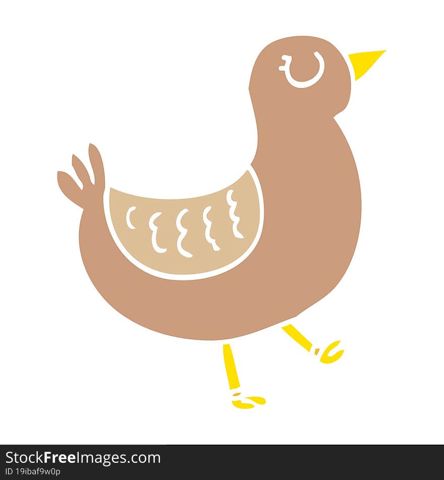 flat color illustration cartoon bird