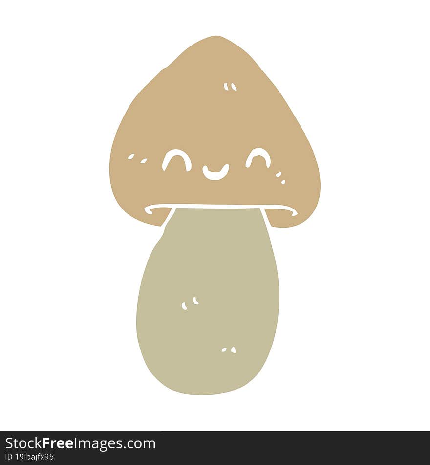 flat color style cartoon mushroom