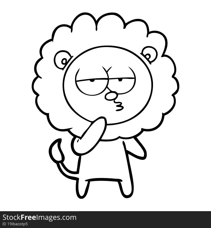 cartoon tired lion. cartoon tired lion