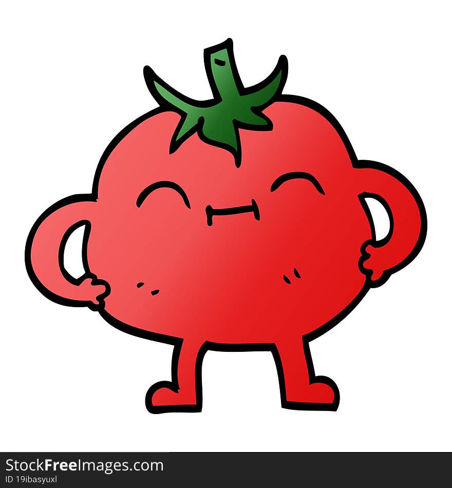 cartoon doodle happy tomato