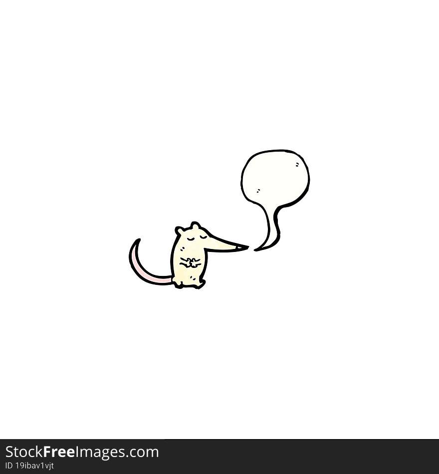 Little White Mouse With Speech Bubble