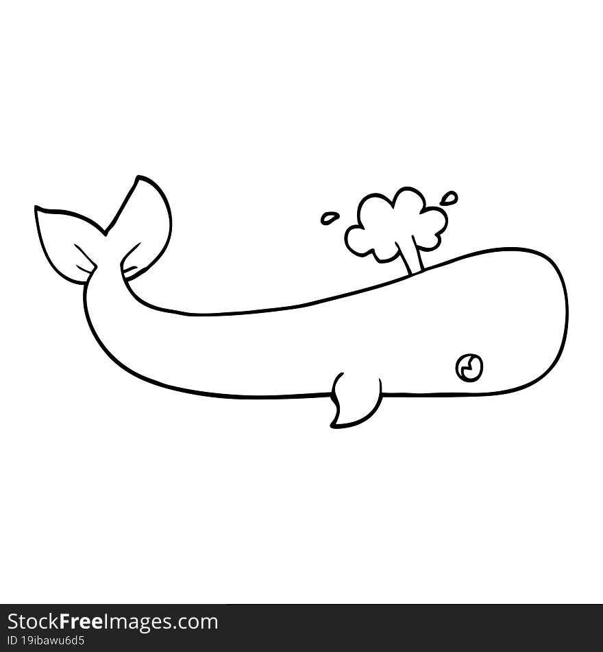 line drawing cartoon sea whale