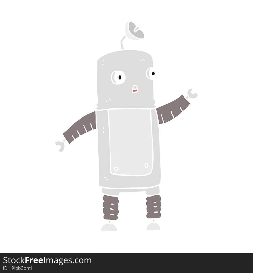 flat color illustration of a cartoon robot