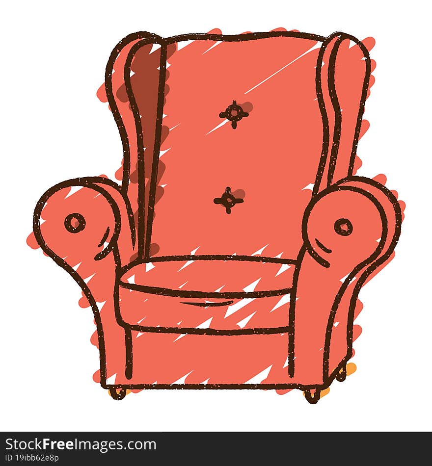 Stuffed Armchair Chalk Drawing