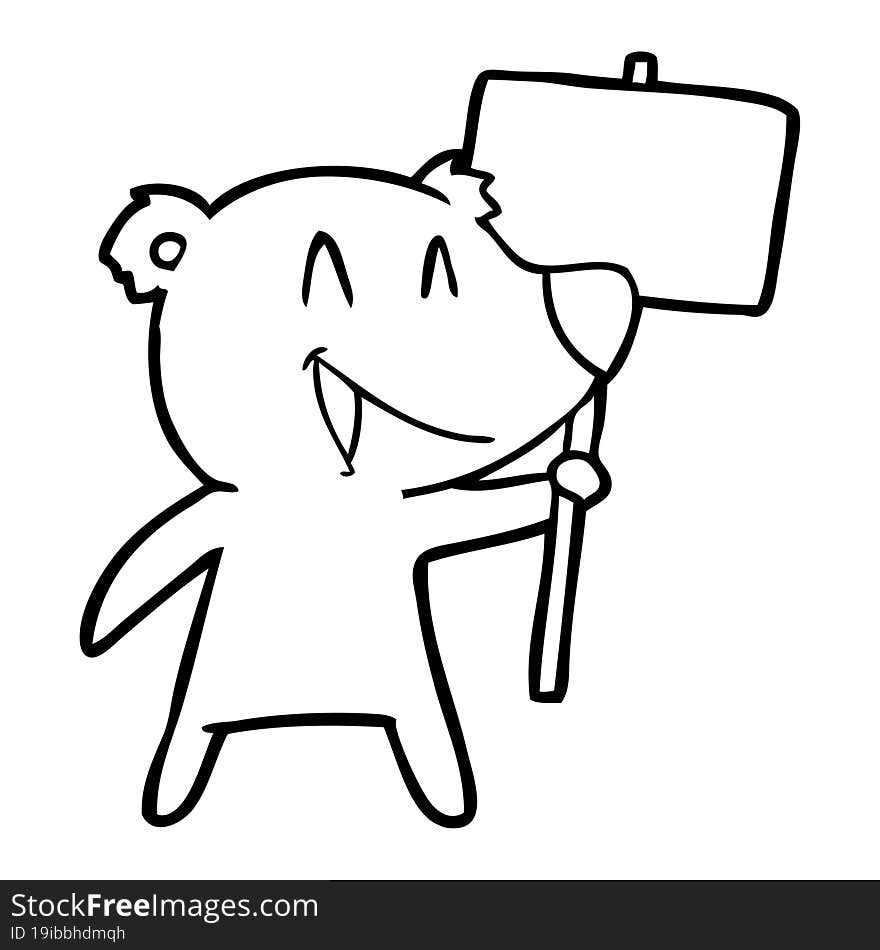 protester bear cartoon. protester bear cartoon