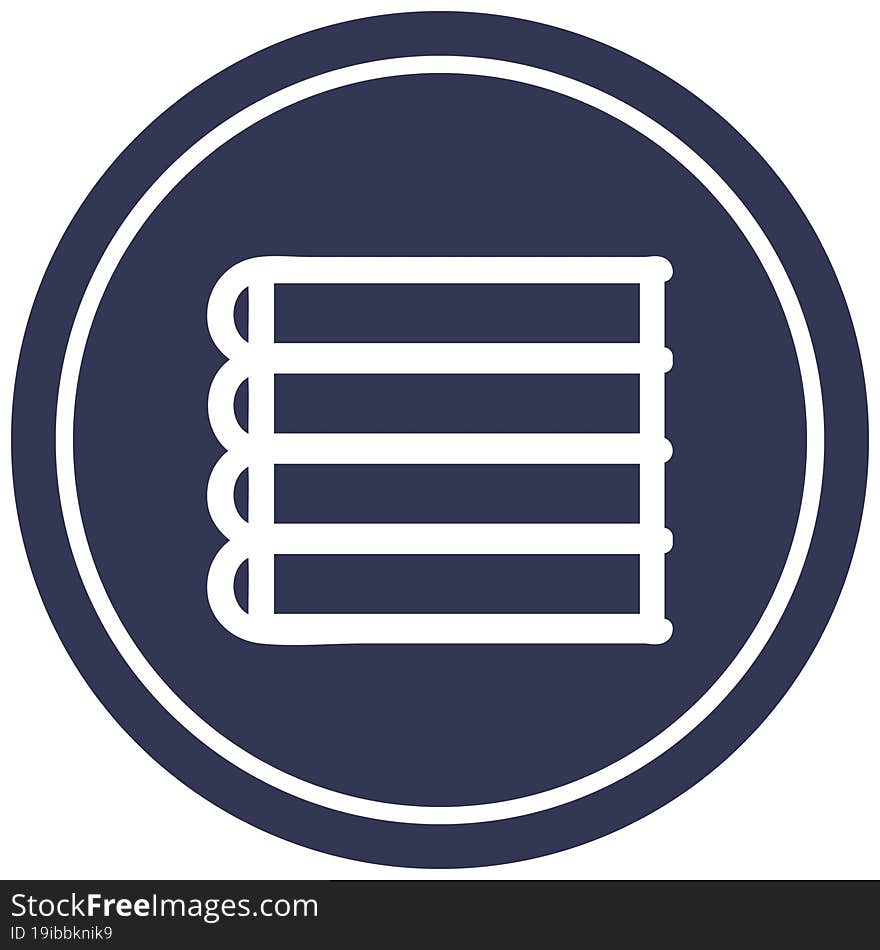 stack of books circular icon