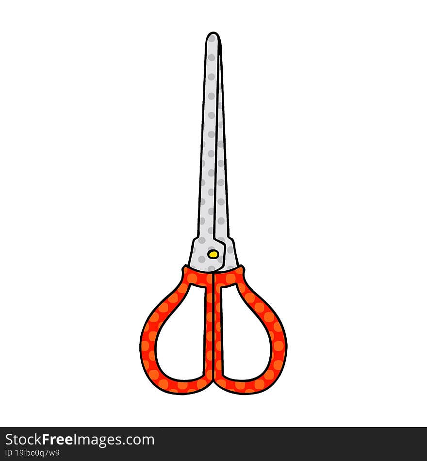 quirky comic book style cartoon scissors