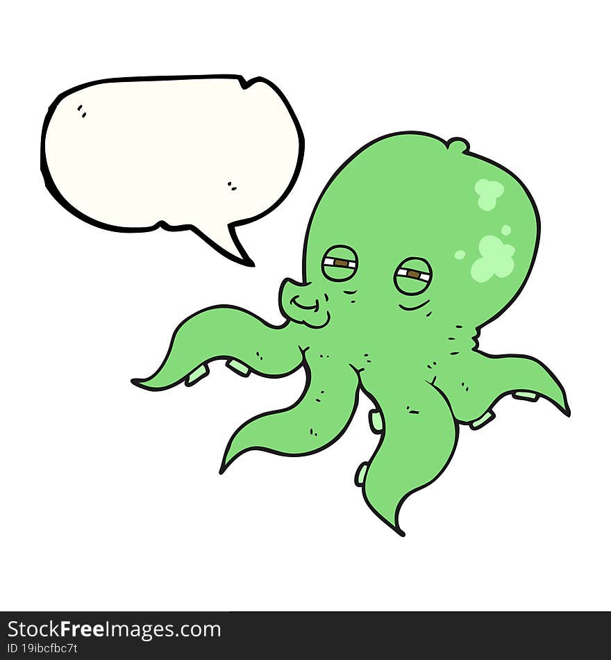 Speech Bubble Cartoon Octopus