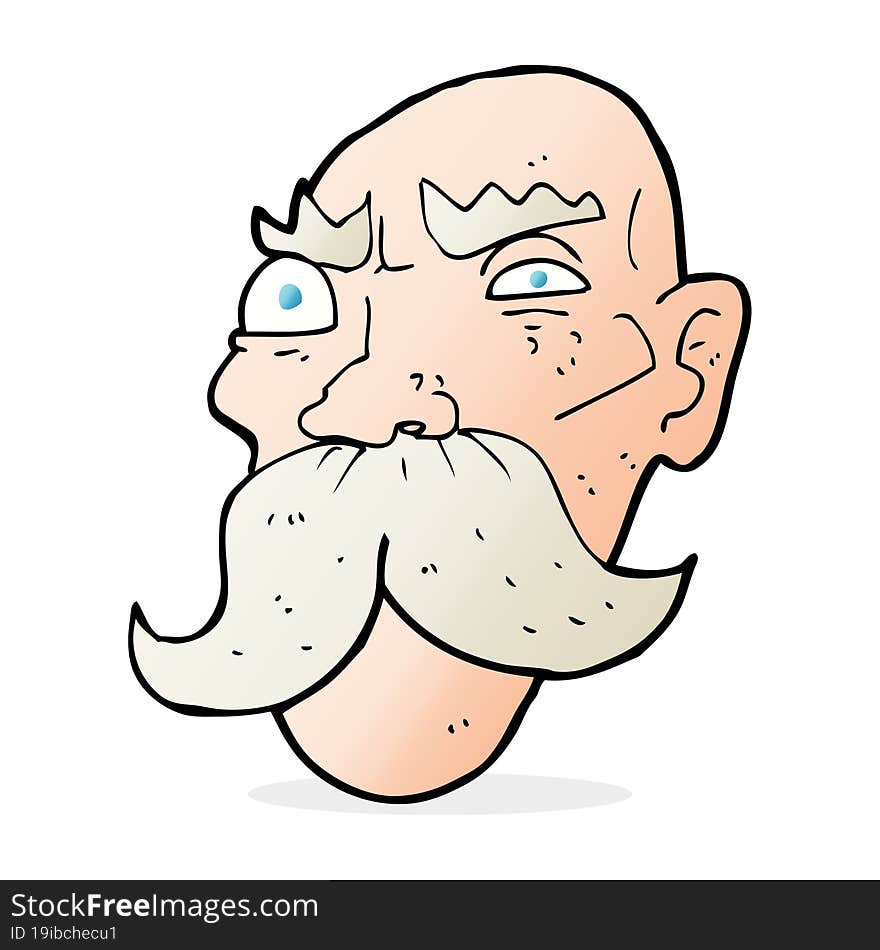 cartoon angry old man