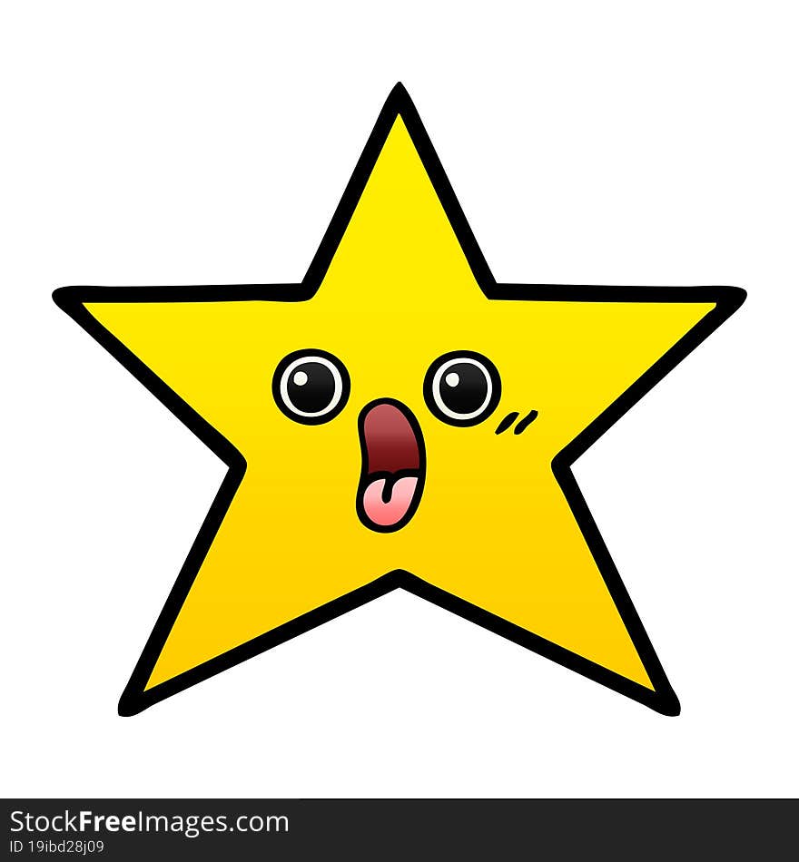 gradient shaded cartoon gold star