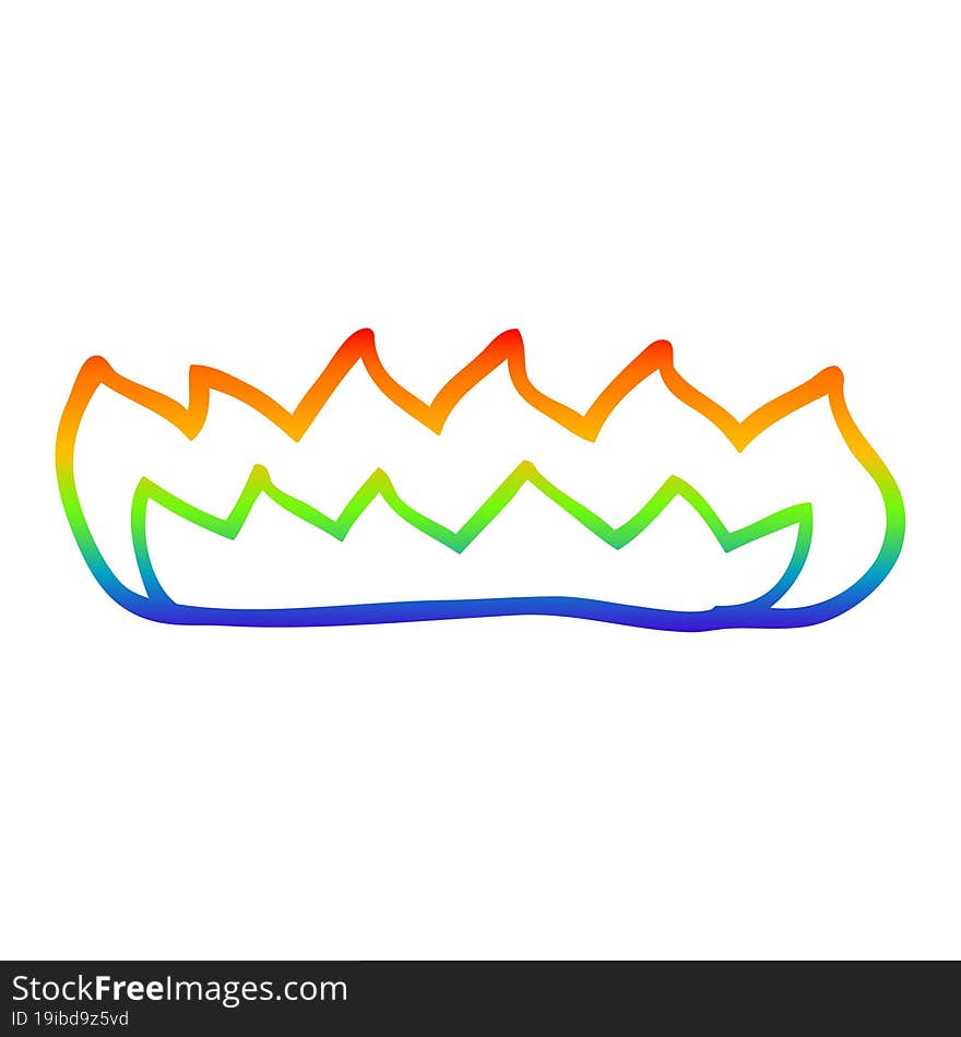 rainbow gradient line drawing cartoon gas flame