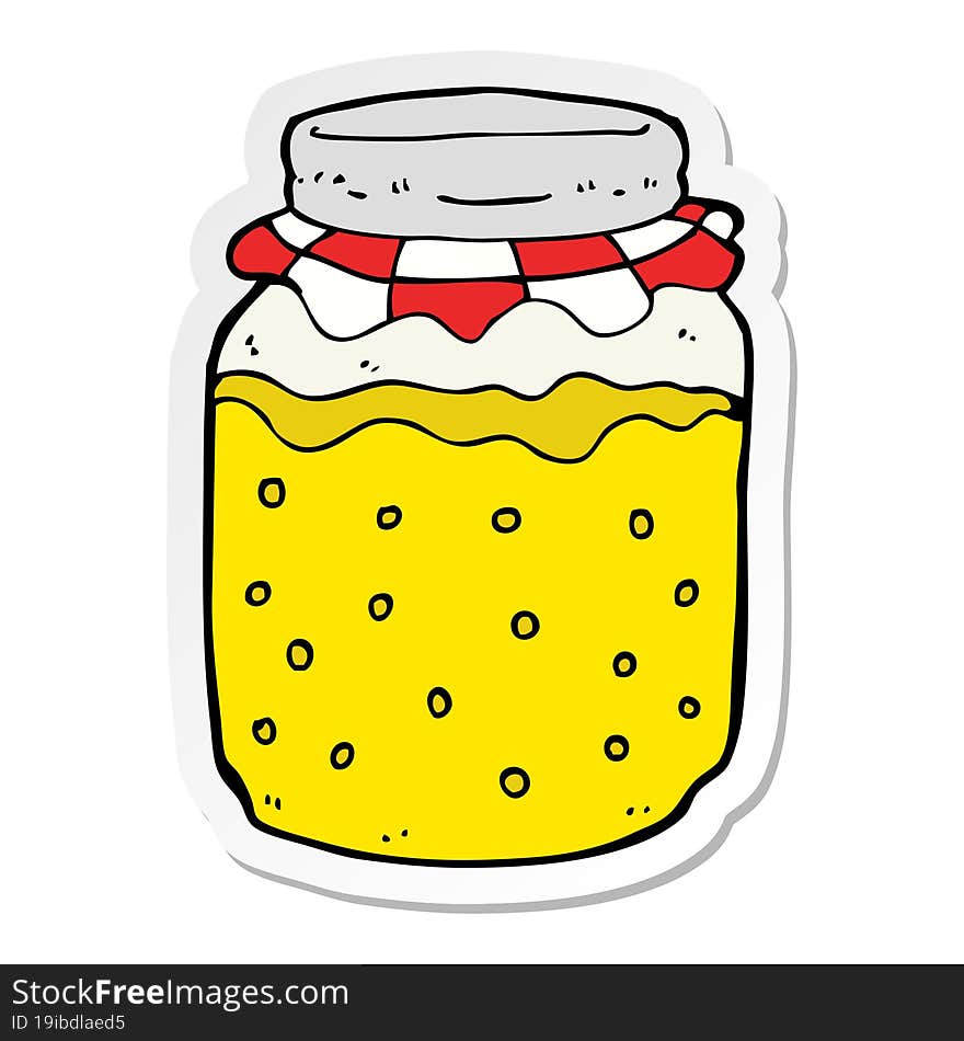 sticker of a cartoon honey jar