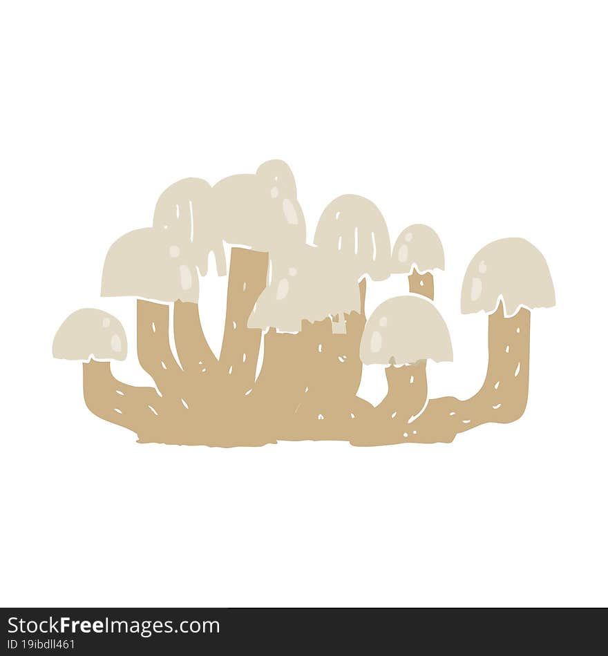 flat color style cartoon mushroom