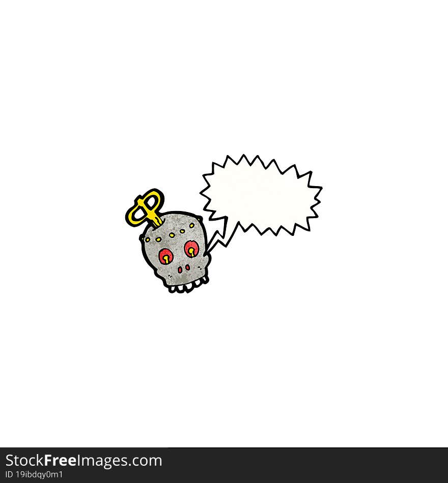 scary robot head cartoon