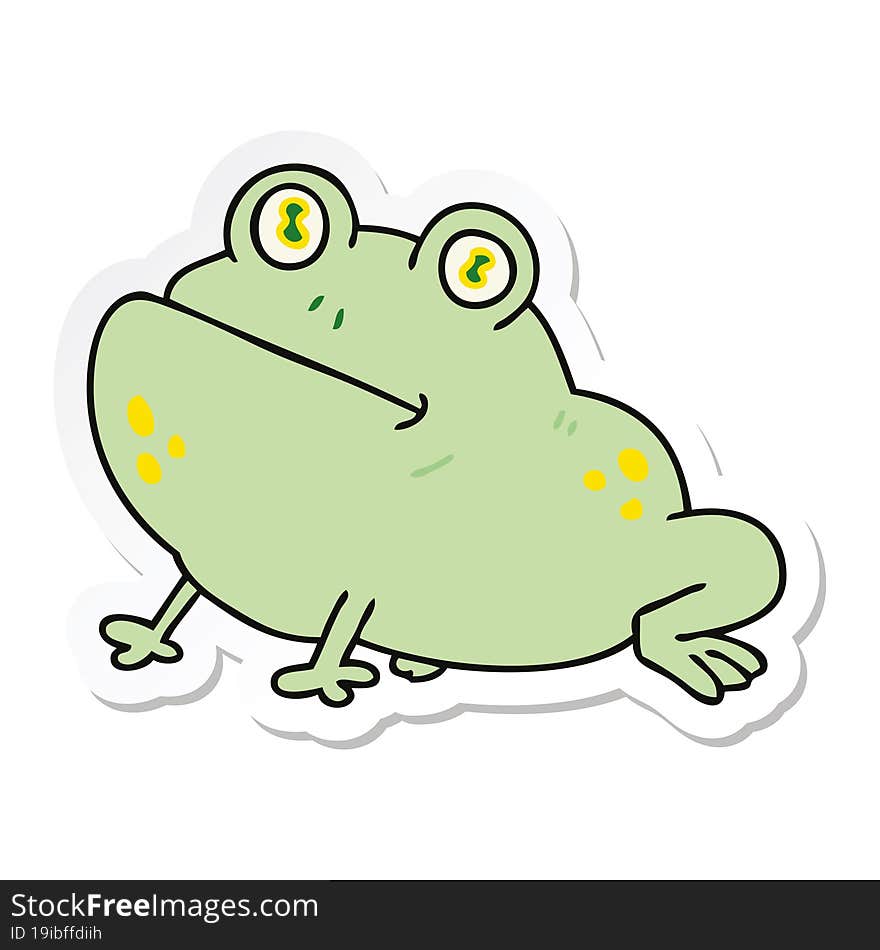 sticker of a quirky hand drawn cartoon frog