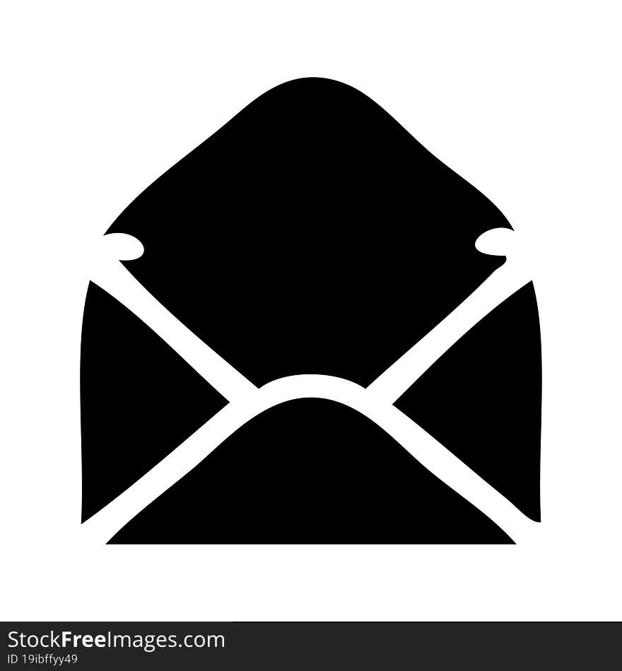 flat symbol of a paper envelope. flat symbol of a paper envelope