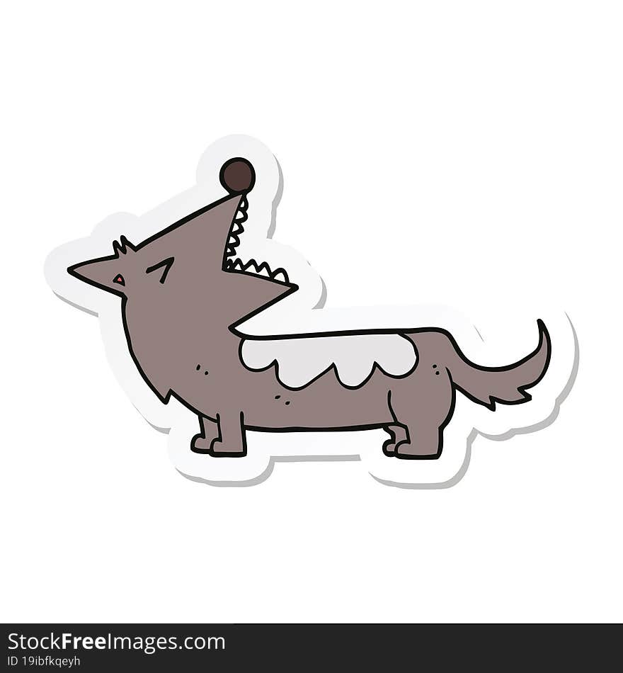 Sticker Of A Cartoon Dog