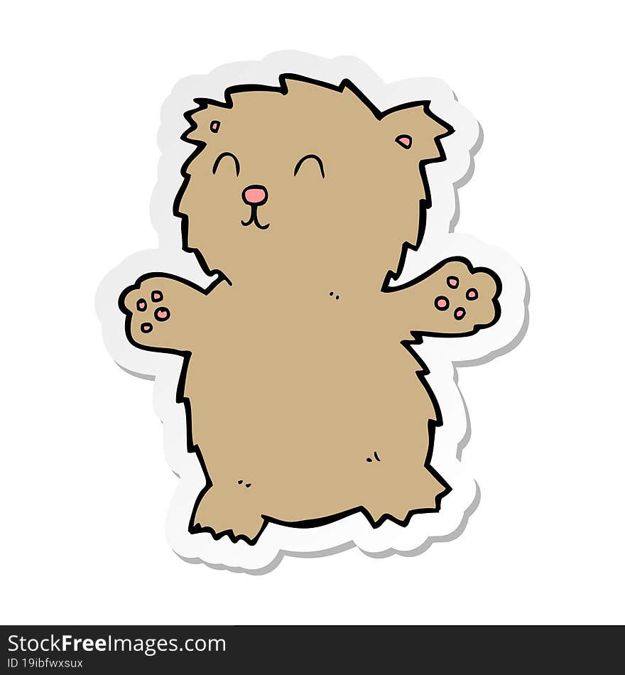 Sticker Of A Cartoon Teddy Bear