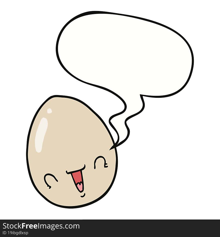 Cartoon Egg And Speech Bubble