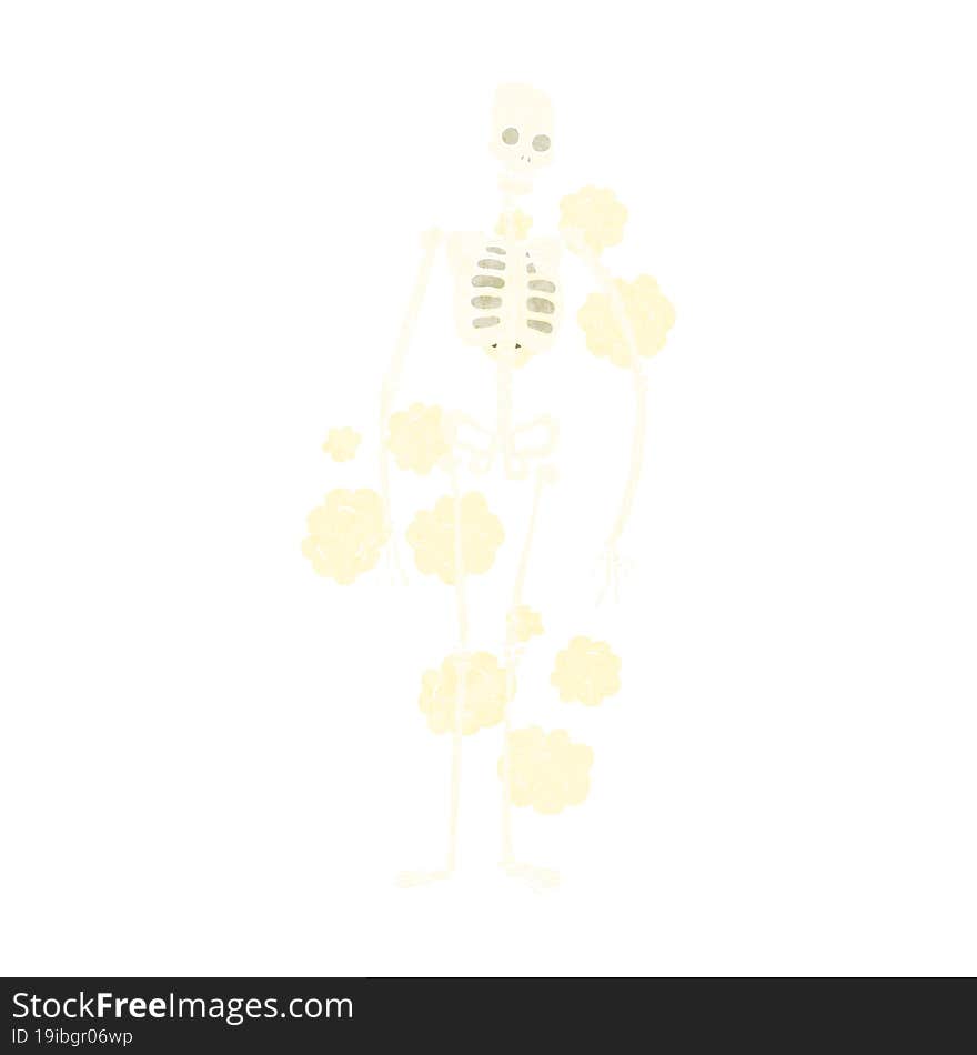 cartoon dusty old skeleton