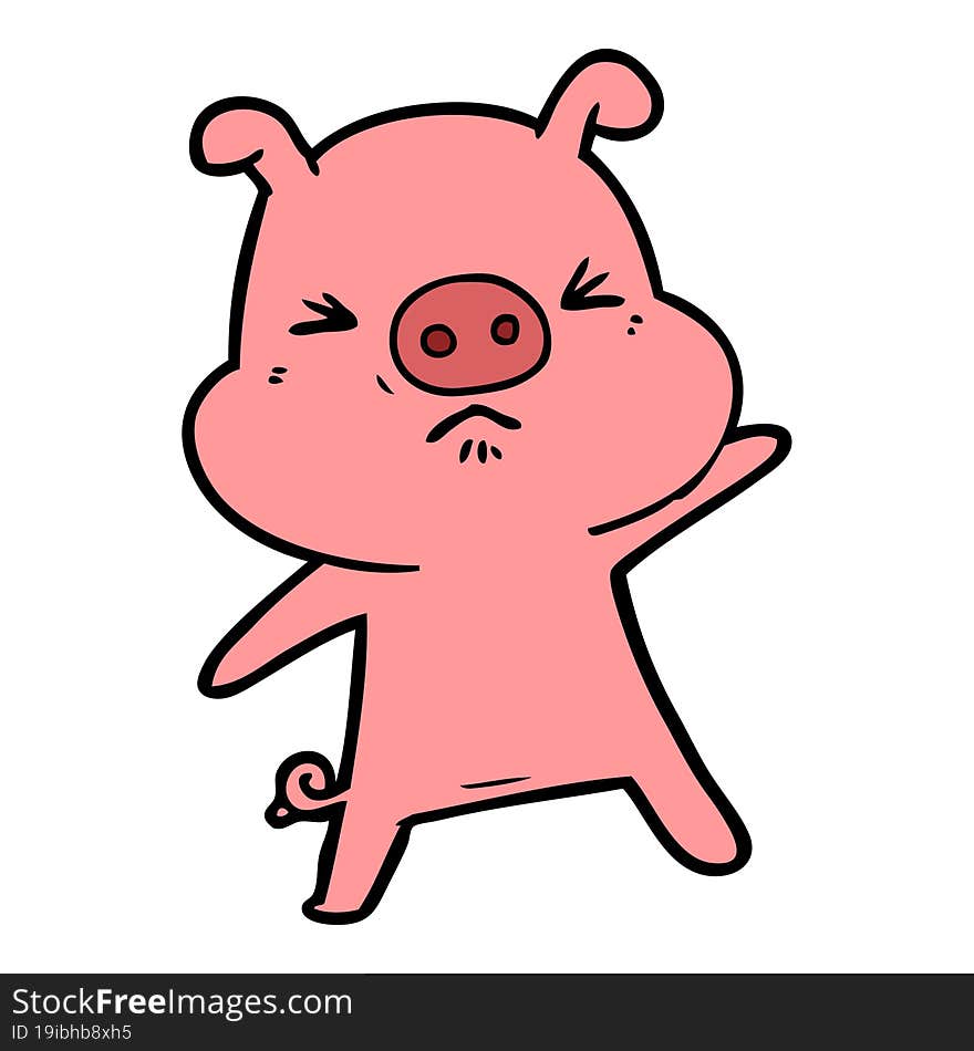 cartoon angry pig. cartoon angry pig