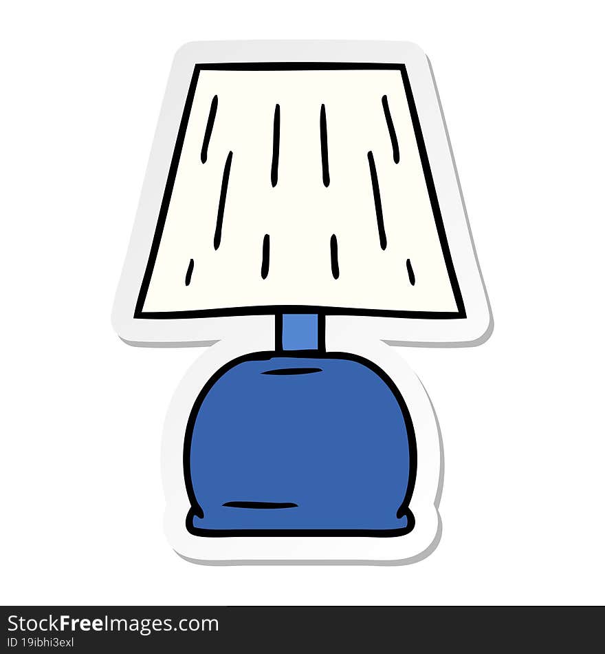 sticker cartoon doodle of a bed side lamp