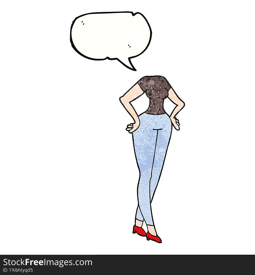 speech bubble textured cartoon headless body (add own photographs