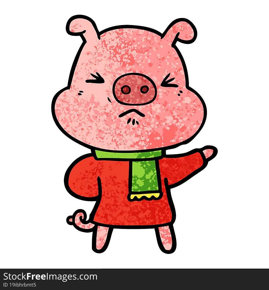 cartoon angry pig. cartoon angry pig