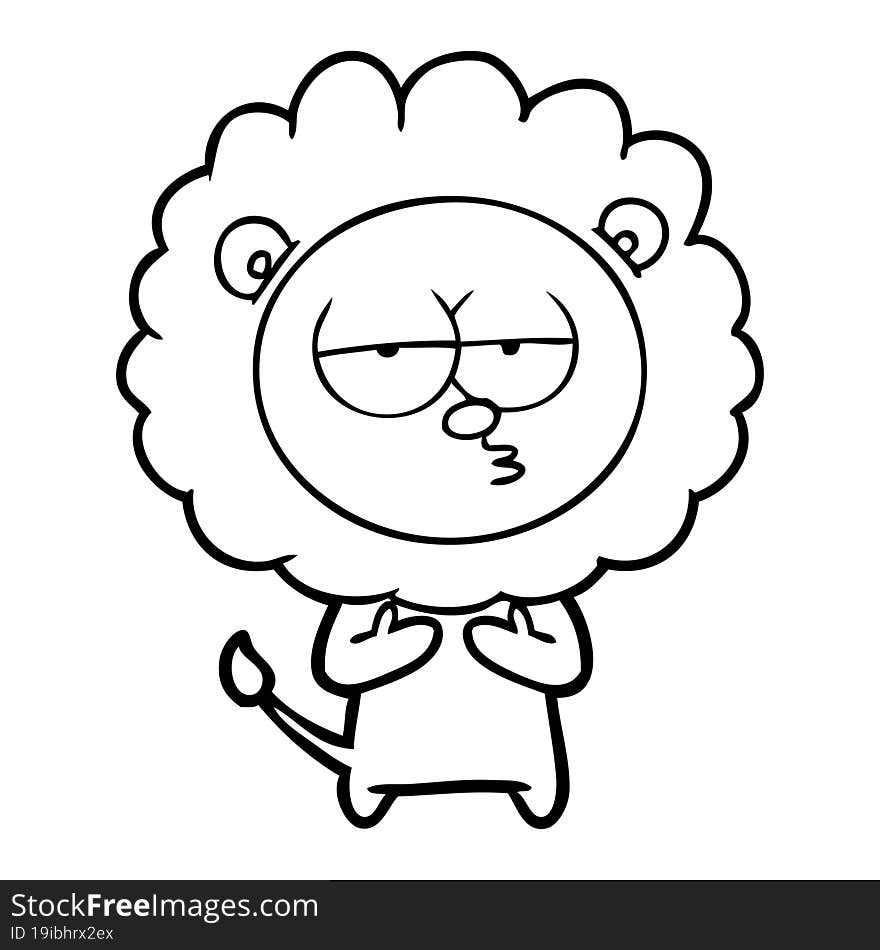 cartoon tired lion. cartoon tired lion