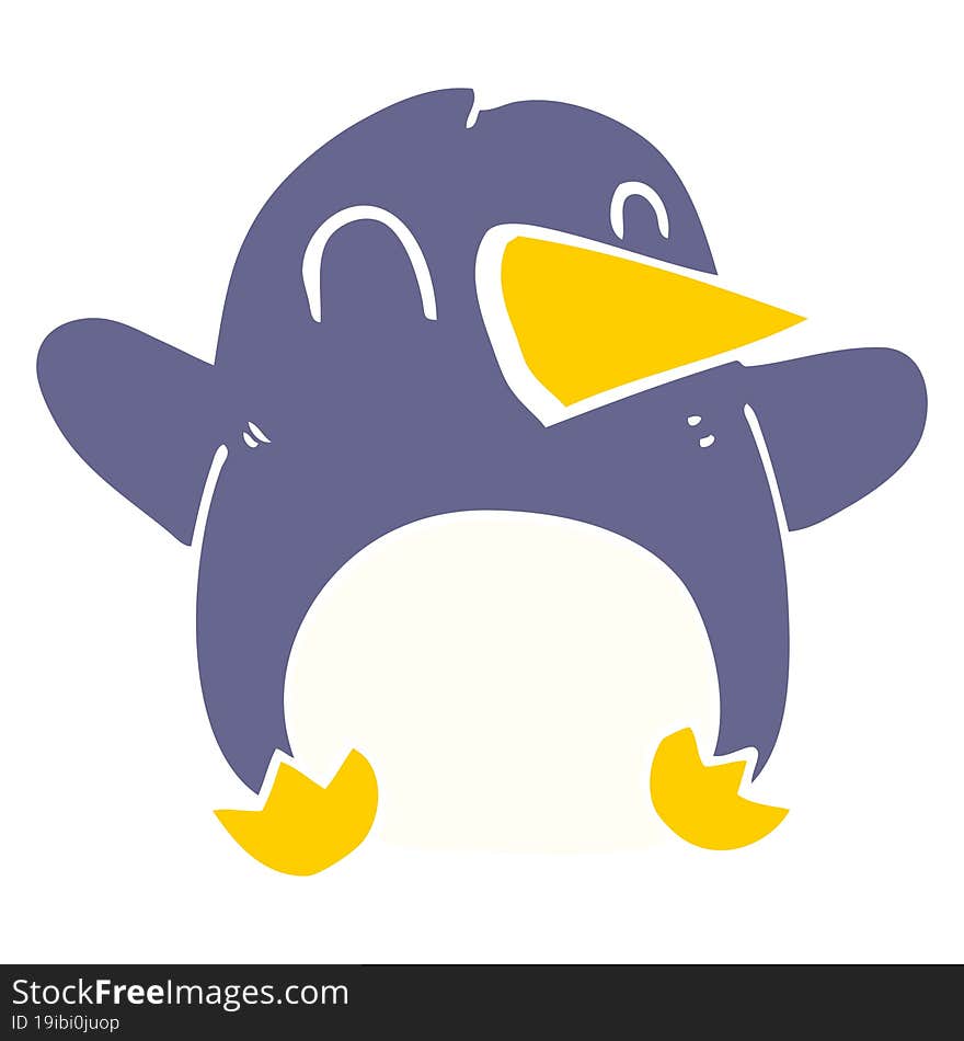 cartoon doodle christmas penguin