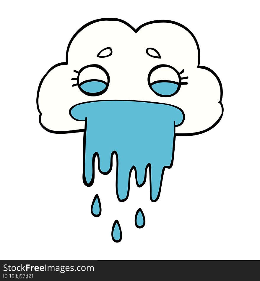 cartoon doodle rain cloud