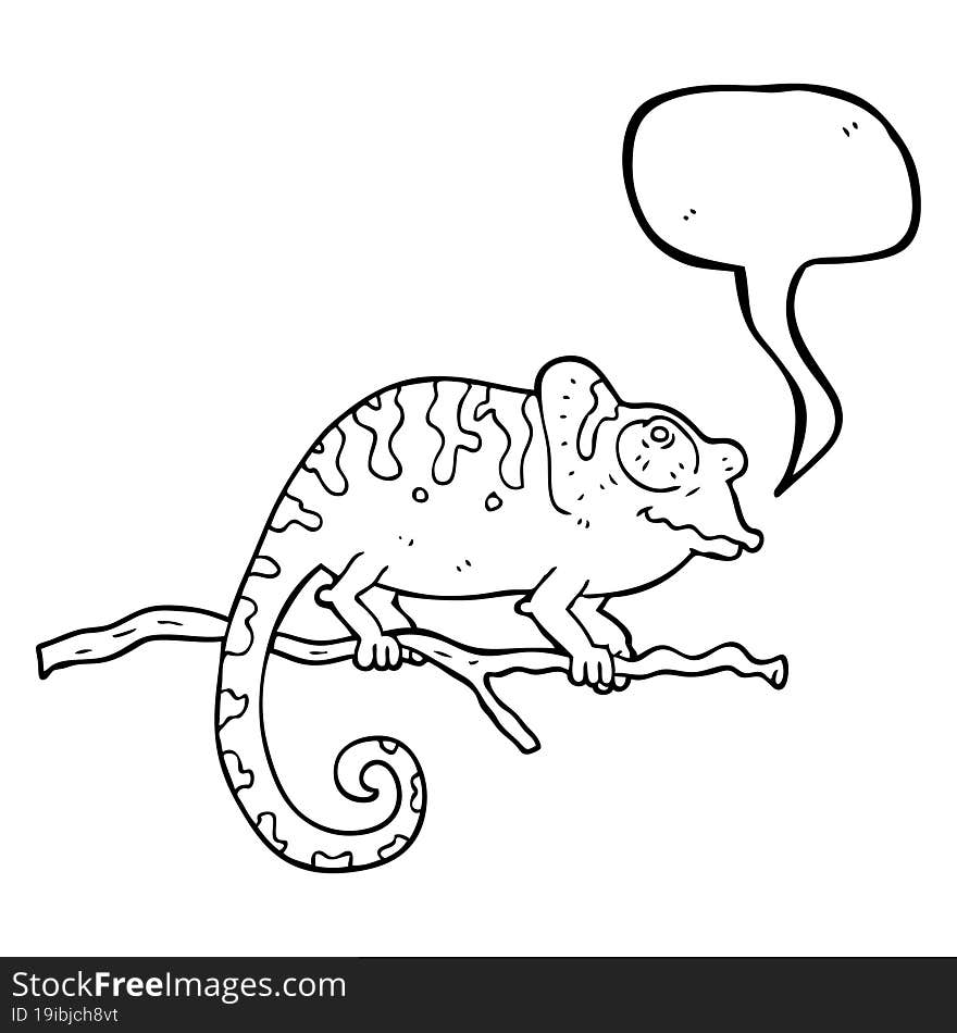 speech bubble cartoon chameleon