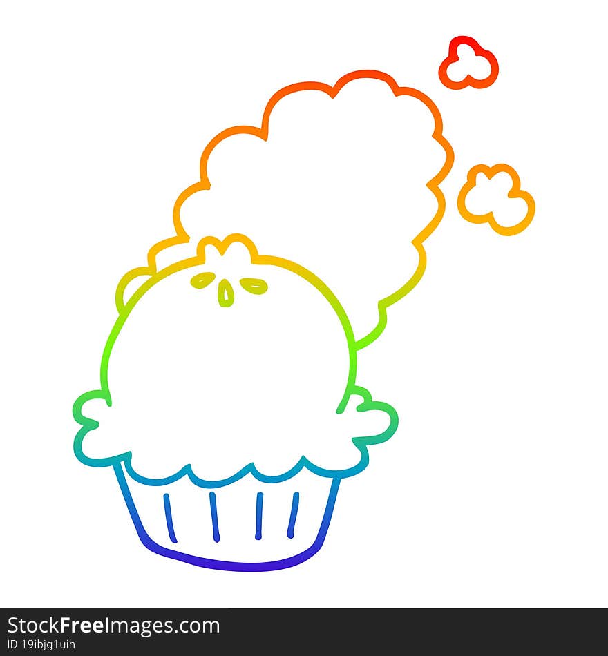 rainbow gradient line drawing cute cartoon pie