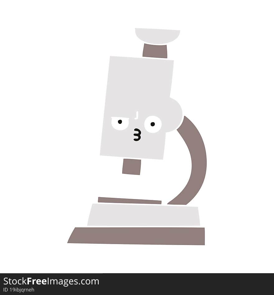 flat color retro cartoon microscope