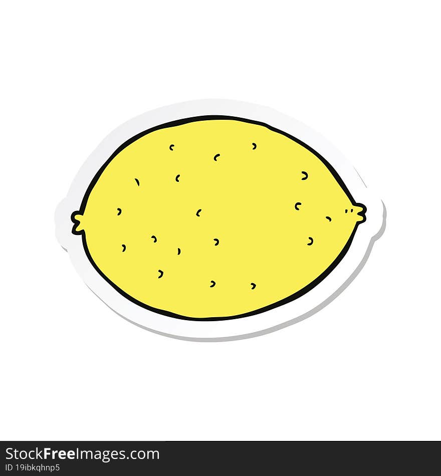 sticker of a cartoon lemon