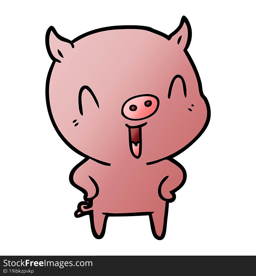 happy cartoon pig. happy cartoon pig