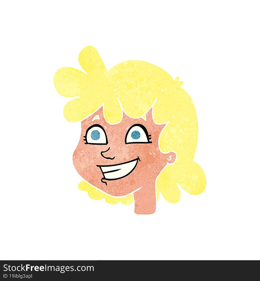 Retro Cartoon Female Face