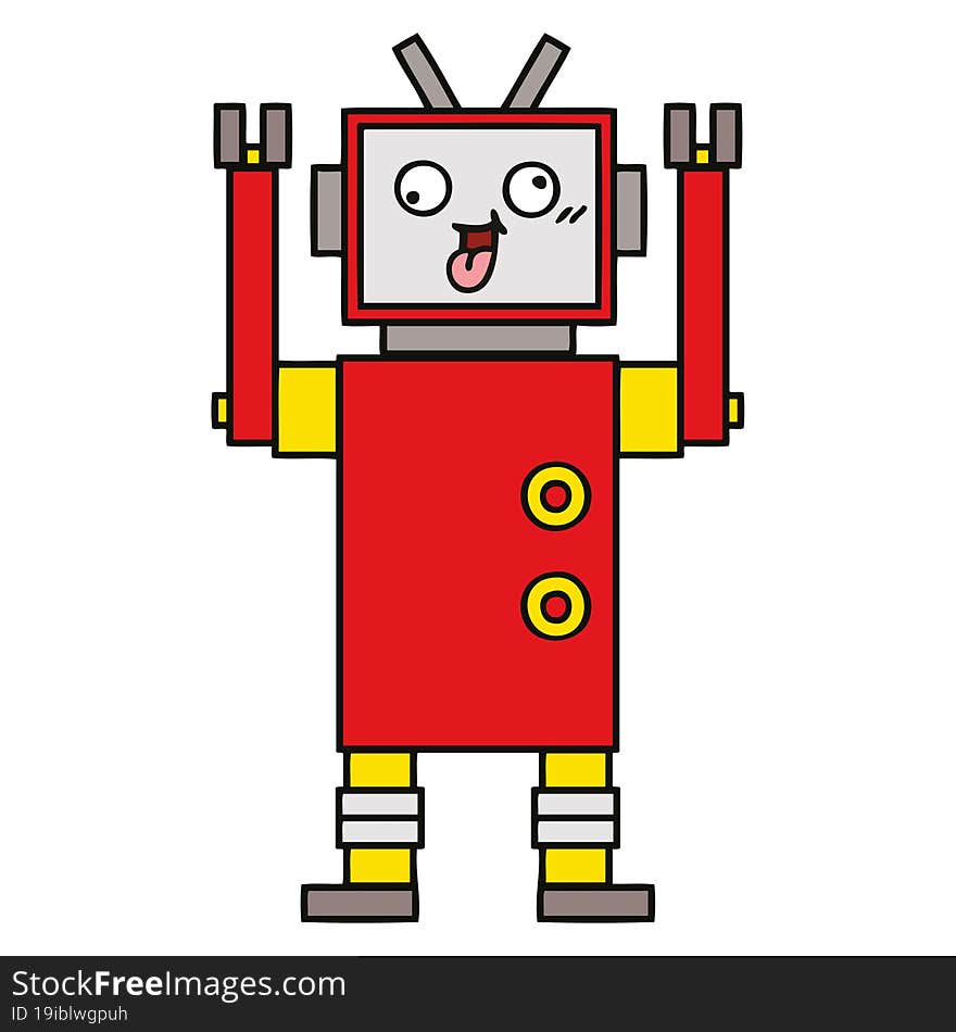 cute cartoon of a crazy robot. cute cartoon of a crazy robot