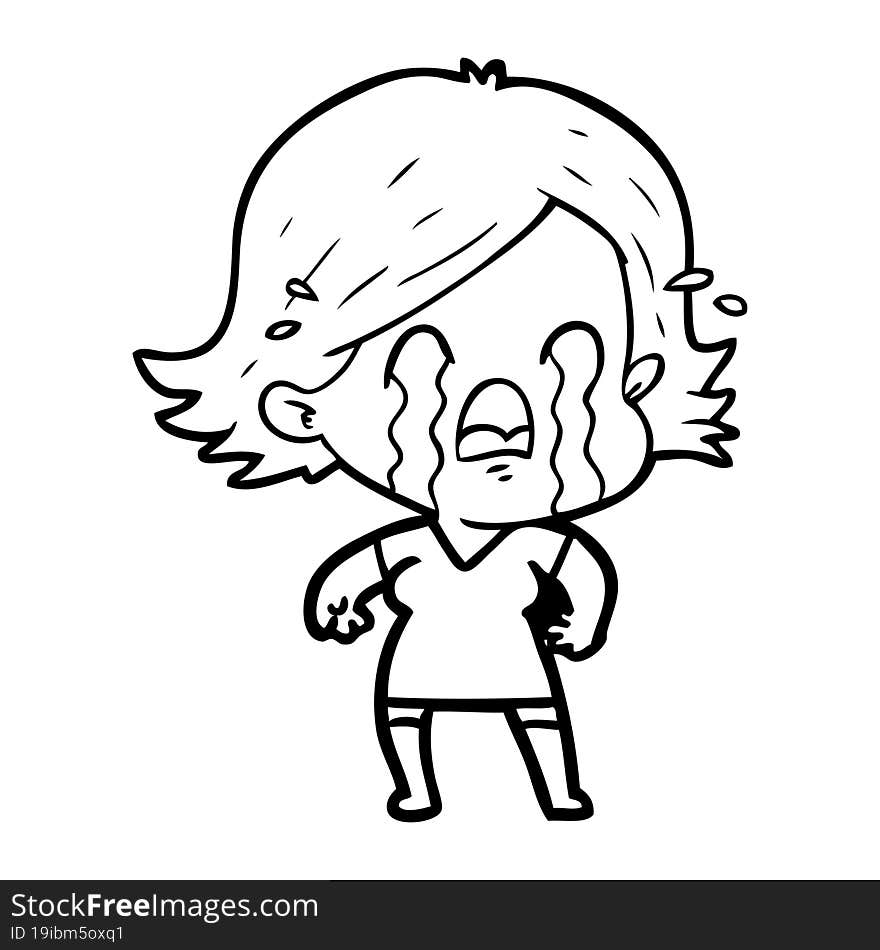 cartoon woman crying. cartoon woman crying