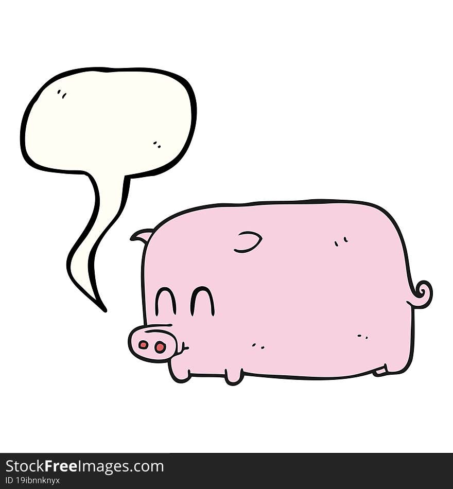 speech bubble cartoon pig