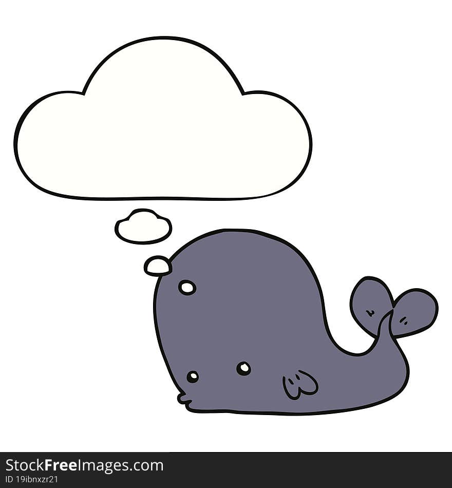 Cartoon Whale And Thought Bubble