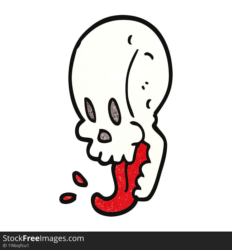 cartoon doodle gross skull