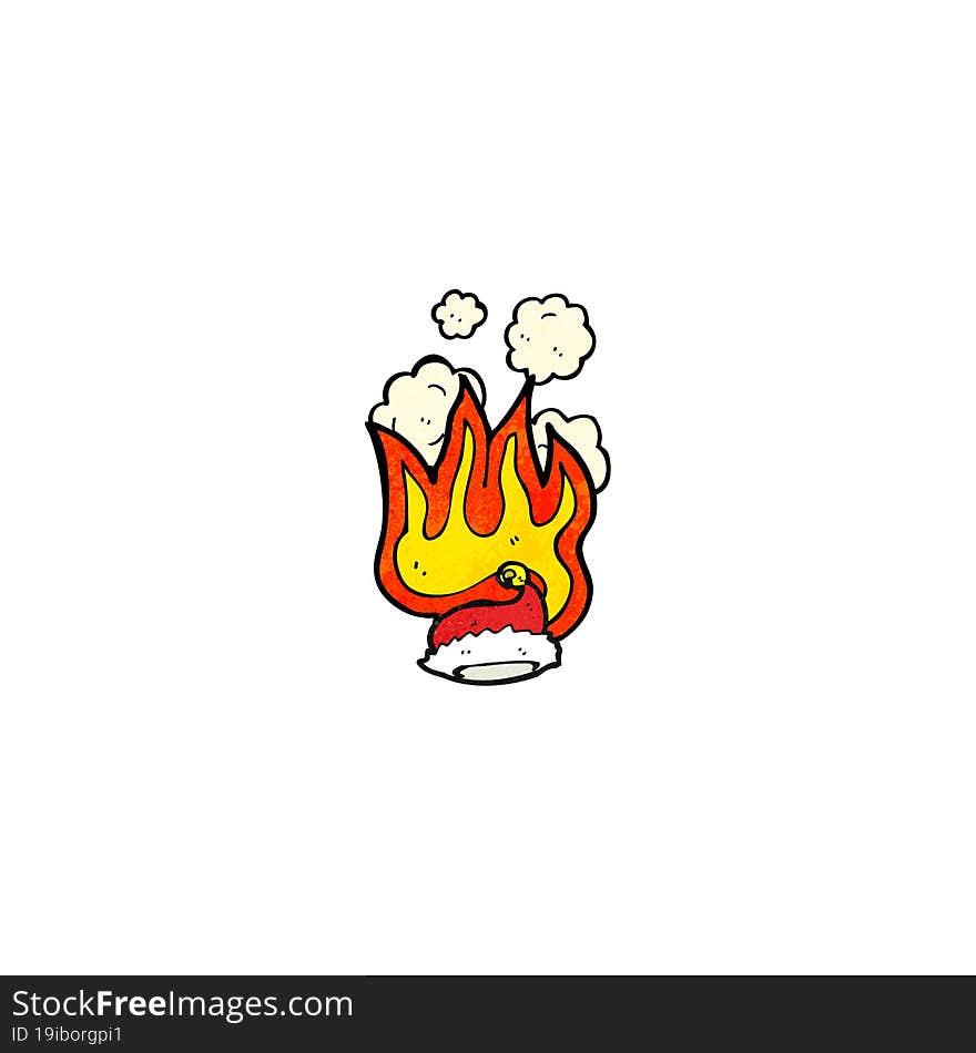 flaming santa hat cartoon