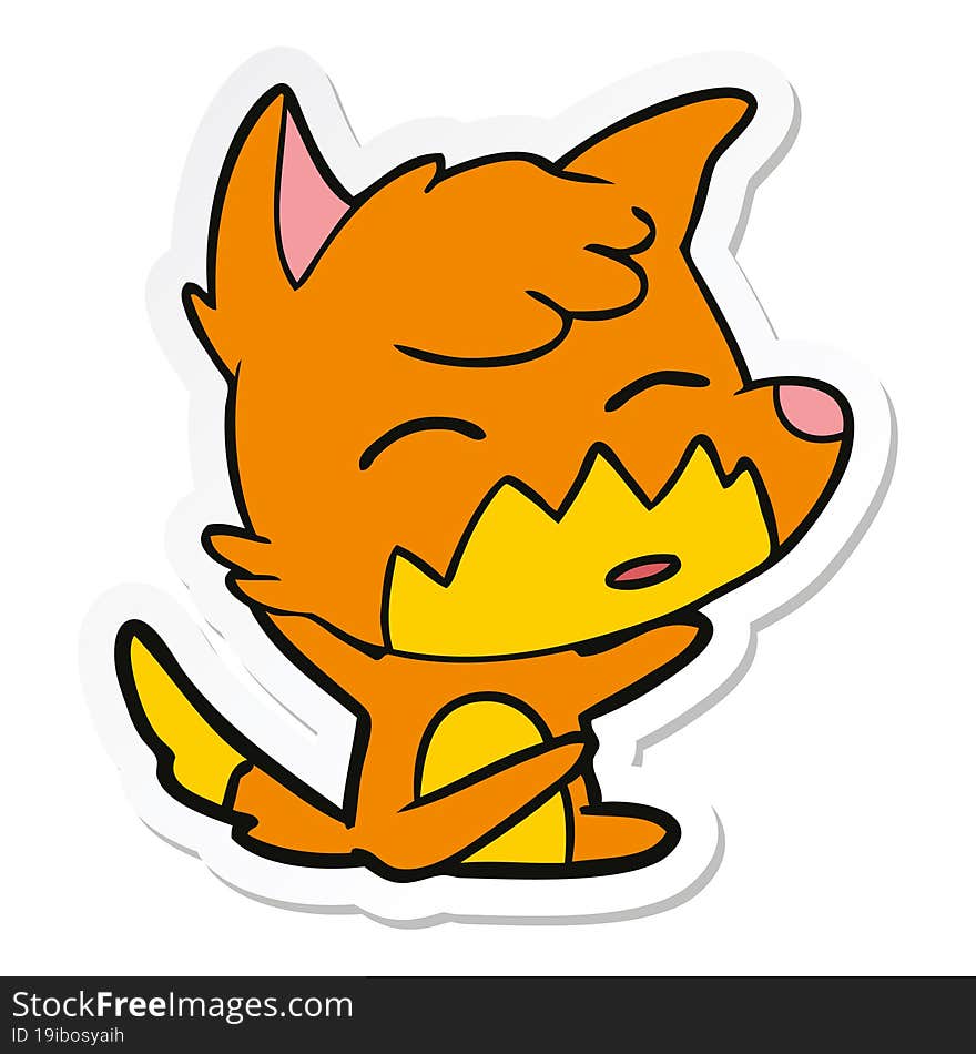 sticker of a cartoon fox