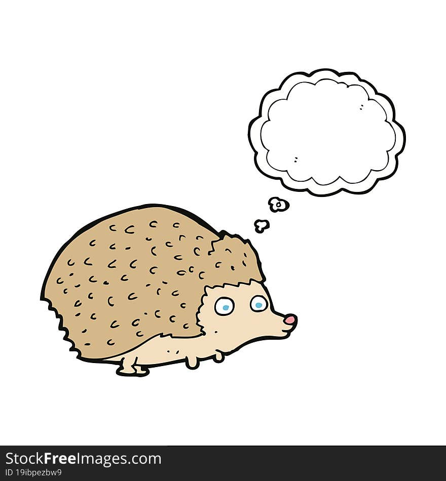 Cartoon Hedgehog With Thought Bubble