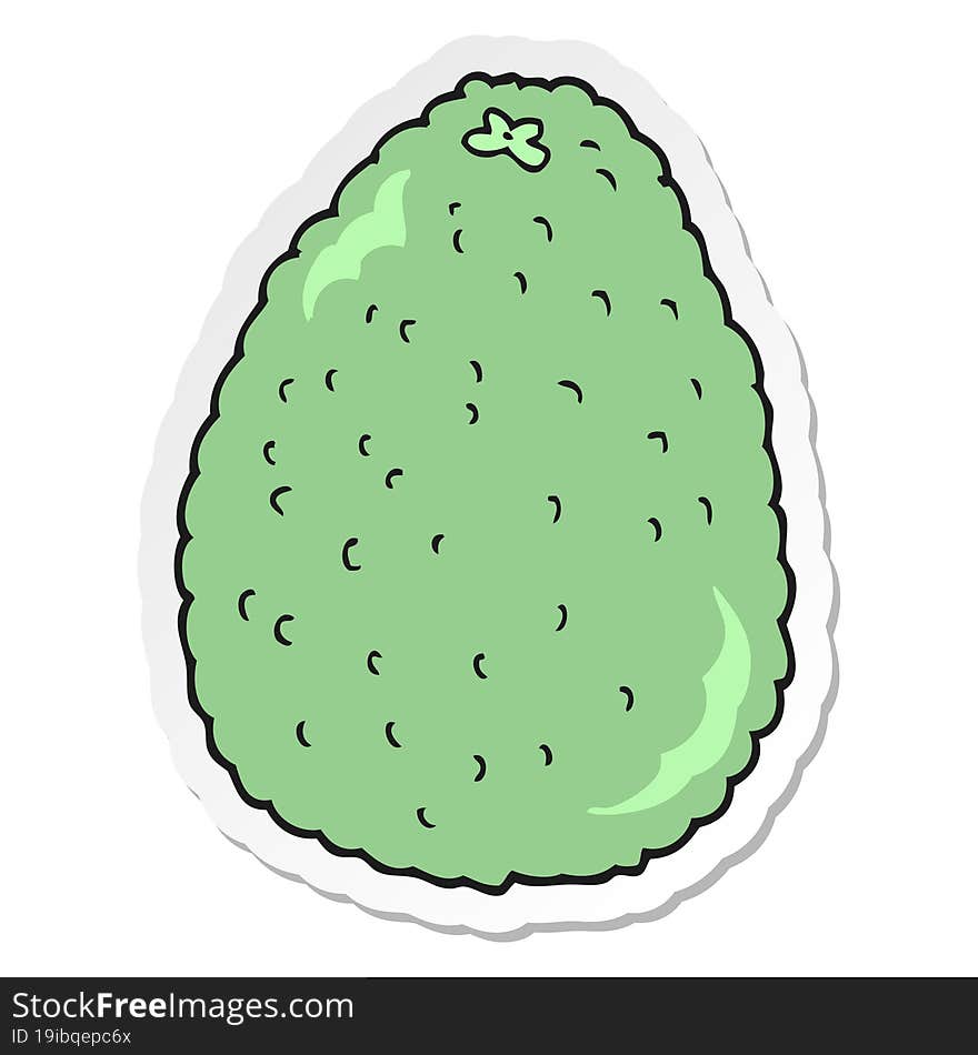 sticker of a cartoon avocado