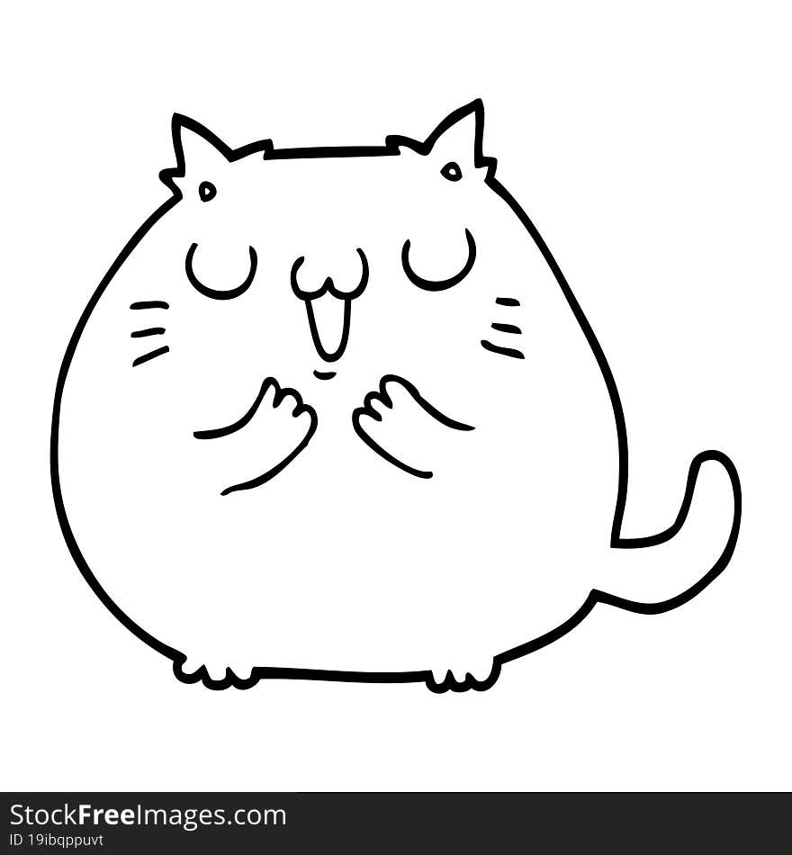 Happy Cartoon Cat