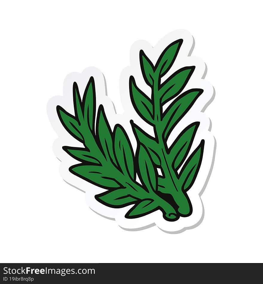 sticker of a cartoon plant