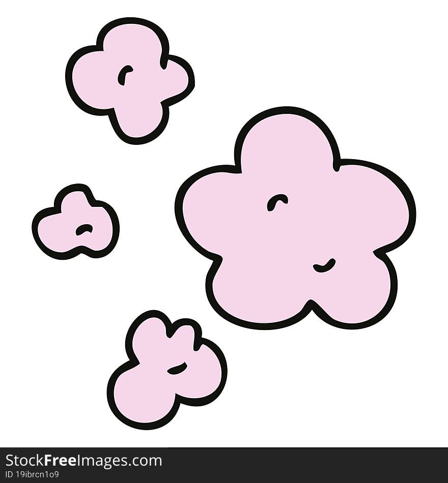 quirky hand drawn cartoon clouds