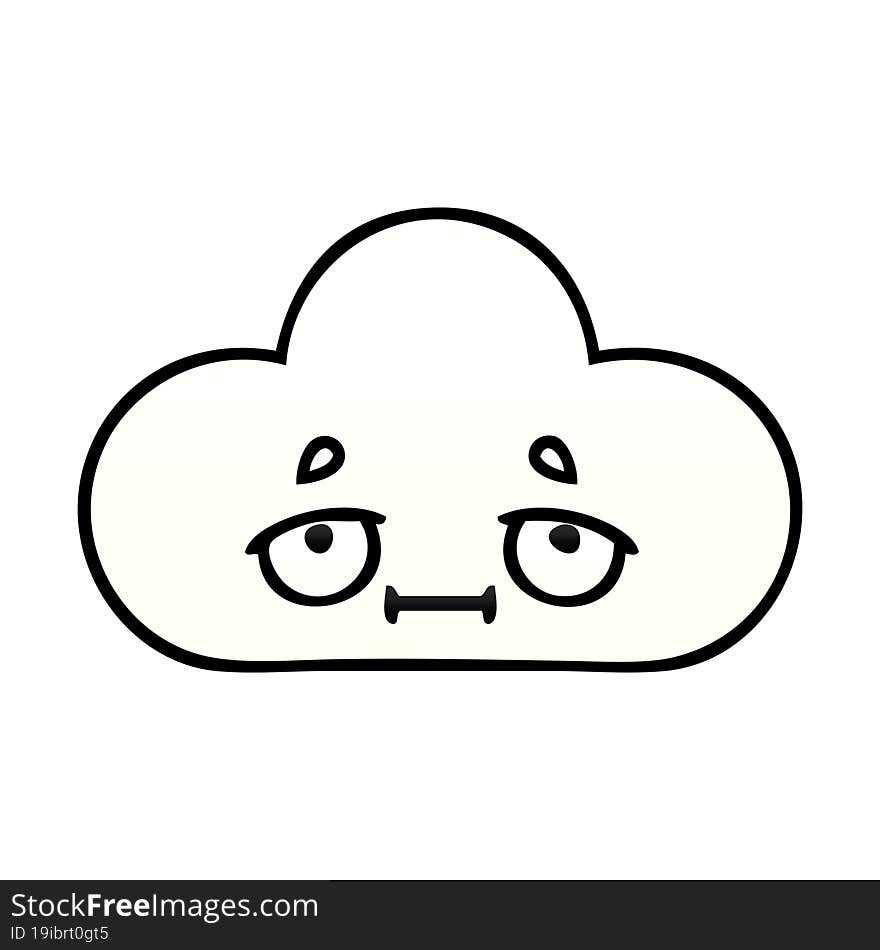 gradient shaded cartoon white cloud